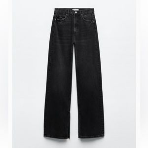 Split wide leg jeans